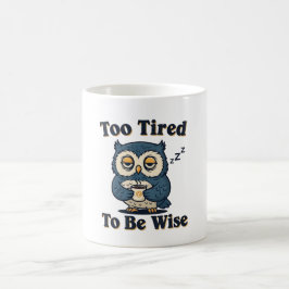 Retro Owl Sleepy Wisdom White Mug Kaffeetasse