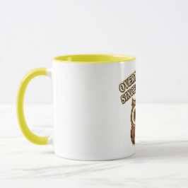 Retro Owl Thinking Mode Color Inside Mug Tasse
