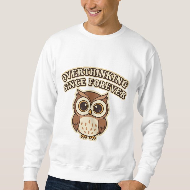 Retro Owl Thoughtful Mind Men’s Sweatshirt (Vorderseite)