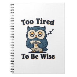 Retro Owl Tired Thoughts Lined Notebook Notizblock