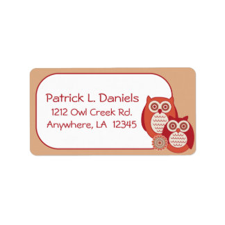 Retro Owls Address Labels Adressaufkleber