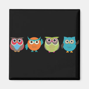 Retro Owls Magnet