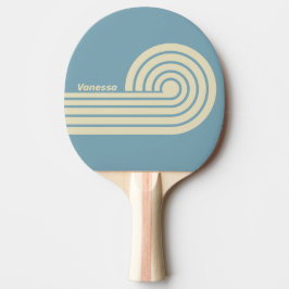Retro-Ozean-Doppel-Curl-Streifen mit Namen Tischtennis Schläger