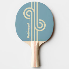 Retro-Ozean-Doppelstreifen-Schleife mit Namen Tischtennis Schläger