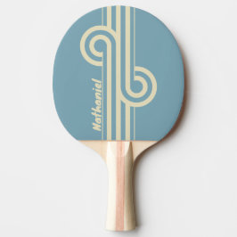 Retro-Ozean-Doppelstreifen-Schleife mit Namen Tischtennis Schläger