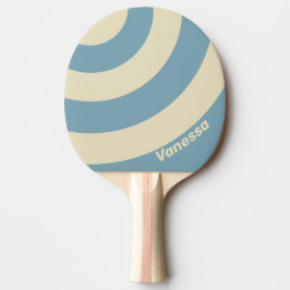 Retro Ozean Drei Kreise Streifen mit Namen Tischtennis Schläger