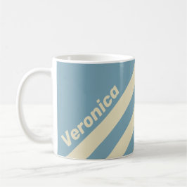 Retro Ozean Drei Streifen mit Namen Kaffeetasse
