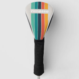 Retro-Ozean-Regenbogen-Pin-Gestreift mit Namen Golf Headcover