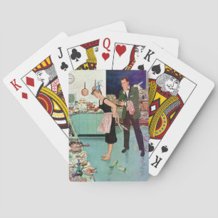 Retro-Paar nach Party Spielkarten