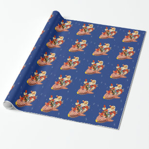 Retro Packpapier Süßigkeits-Rockets Sankt