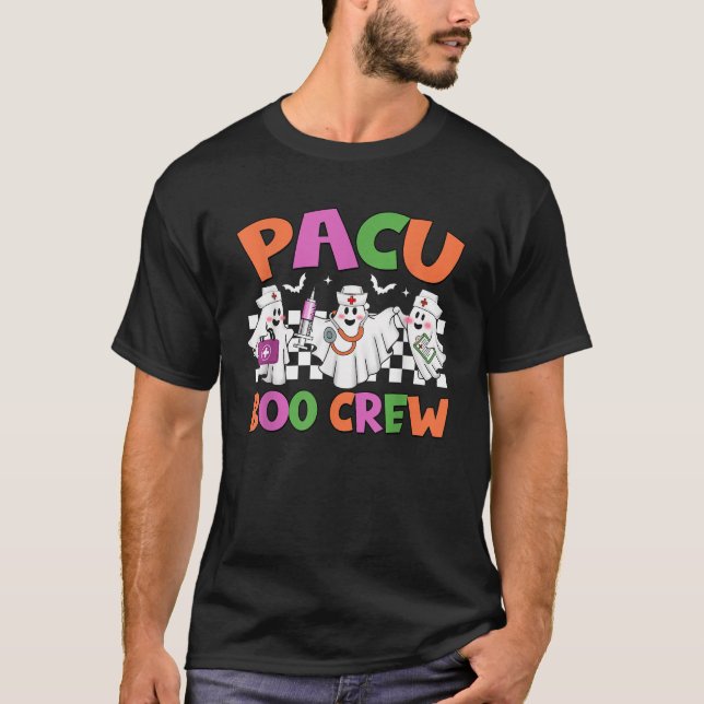 Retro PACU Boo Crew PACU Nurse Funny Halloween Cos T-Shirt (Vorderseite)