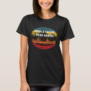 Retro Paddle schneller höre ich Banjos Sunset Padd T-Shirt