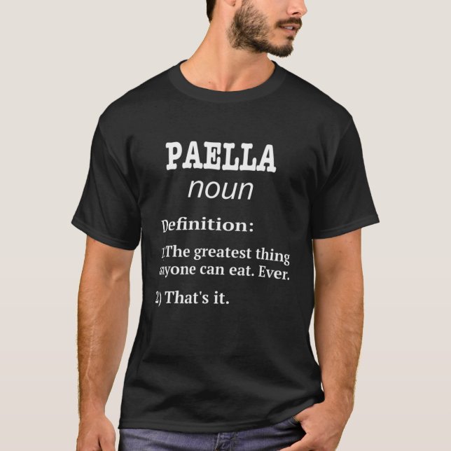 Retro Paella Design. Funny Paella Fan Fake Definit T-Shirt (Vorderseite)
