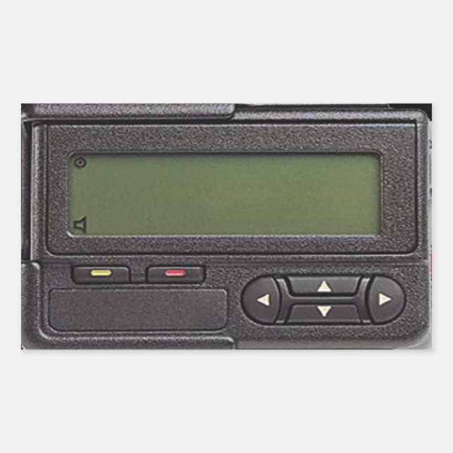 Retro-Pager-Rechteckaufkleber Rechteckiger Aufkleber (Vorderseite)