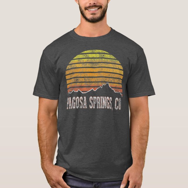 Retro Pagosa Springs Colorado Mountain Sunset T-Shirt (Vorderseite)