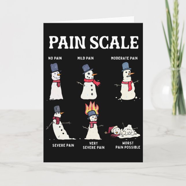 Retro Pain Scale Snowman Trauma Nurse Christmas Nu Karte (Vorderseite)