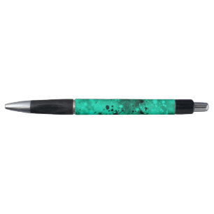 Retro Paint Spritzer Effect Green & Black Kugelschreiber