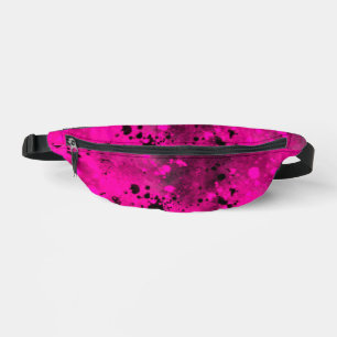 Retro Paint Spritzer Effect Pink & Black Bauchtasche