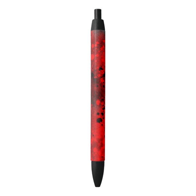 Retro Paint Spritzer Effect Red & Black Kugelschreiber (Vorderseite Vertikal)