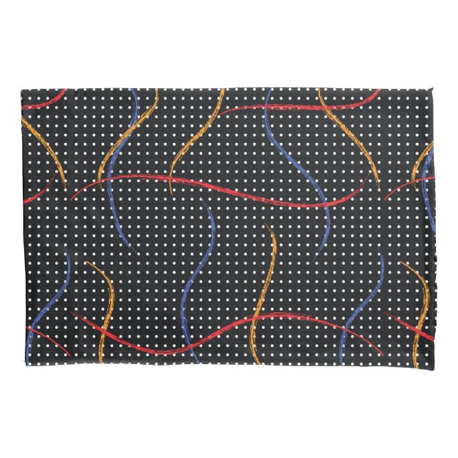 Retro Paint Spritzer und Dots Pillow Case Kissenbezug (Vorderseite-Links)