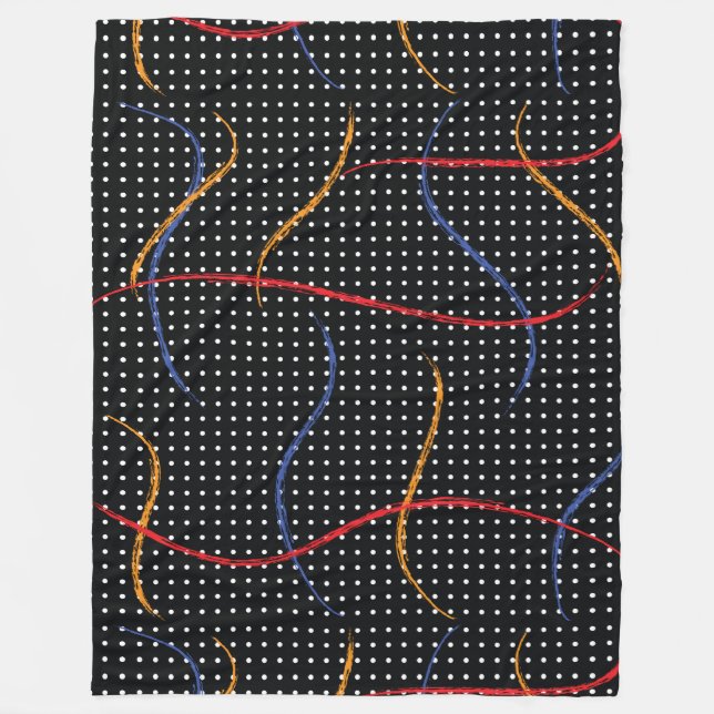 Retro Paint Spritzer und Punkte Fleecedecke (Vorderseite)