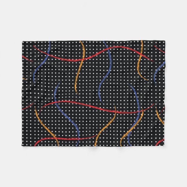 Retro Paint Spritzer und Punkte Fleecedecke (Vorderseite (Horizontal))