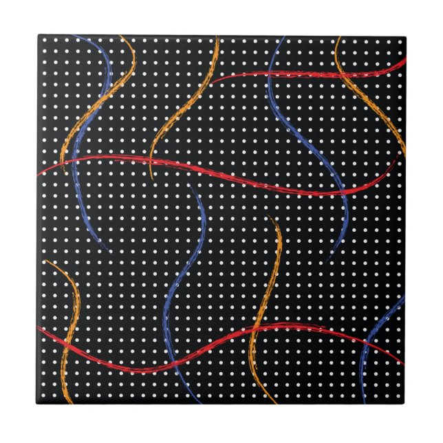 Retro Paint Spritzer und Punkte Fliese (Vorderseite)