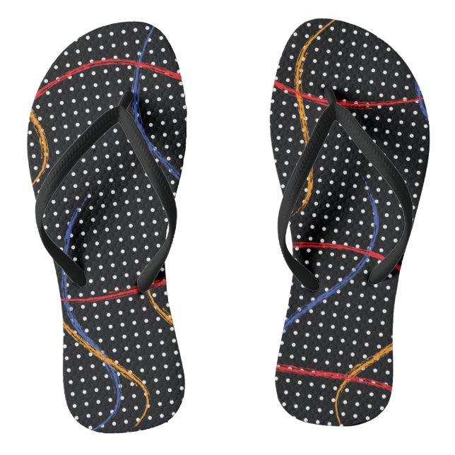 Retro Paint Spritzer und Punkte Flip Flops (Fußbett)