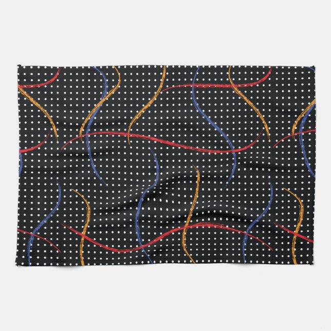 Retro Paint Spritzer und Punkte Geschirrtuch (Horizontal)