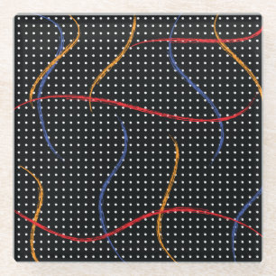 Retro Paint Spritzer und Punkte Glasuntersetzer