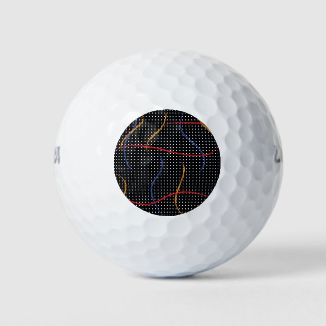 Retro Paint Spritzer und Punkte Golfball (Vorderseite)