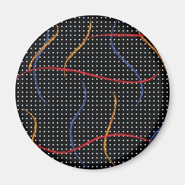 Retro Paint Spritzer und Punkte Magnet (Vorne)