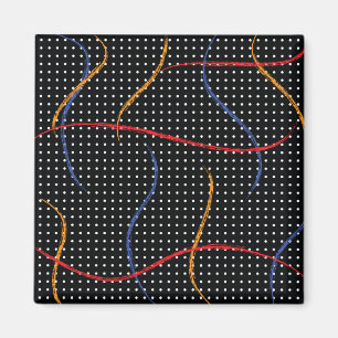 Retro Paint Spritzer und Punkte Magnet