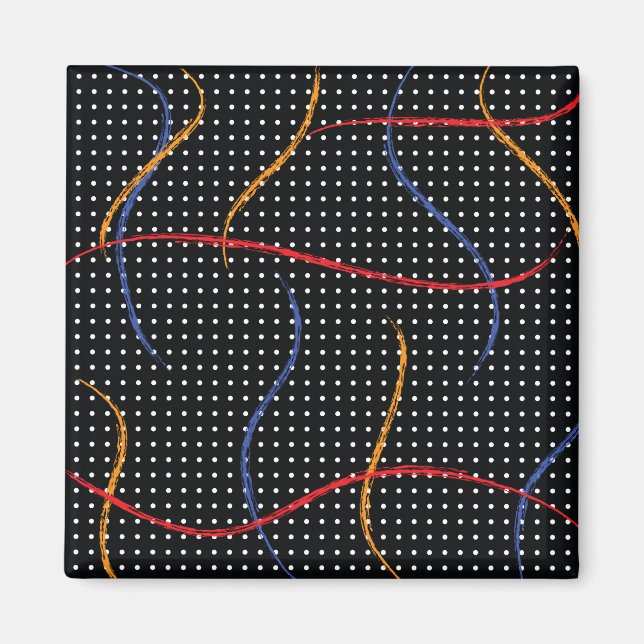 Retro Paint Spritzer und Punkte Magnet (Vorne)