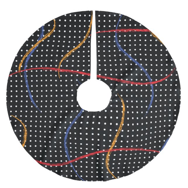 Retro Paint Spritzer und Punkte Polyester Weihnachtsbaumdecke (Vorderseite)