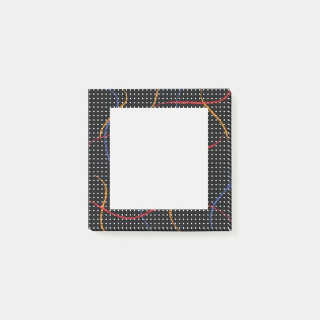 Retro Paint Spritzer und Punkte Post-it Klebezettel (Vorderseite)