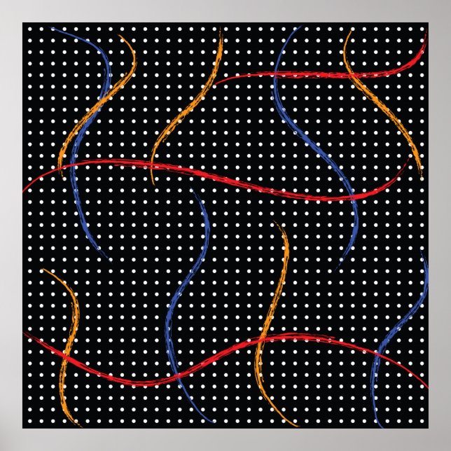 Retro Paint Spritzer und Punkte Poster (Vorne)