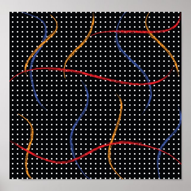 Retro Paint Spritzer und Punkte Poster (Vorne)