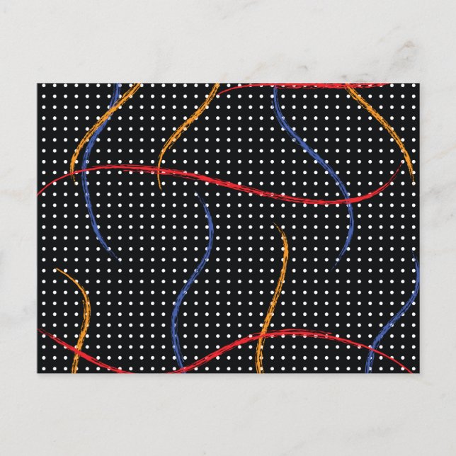 Retro Paint Spritzer und Punkte Postkarte (Vorderseite)