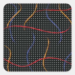 Retro Paint Spritzer und Punkte Quadratischer Aufkleber