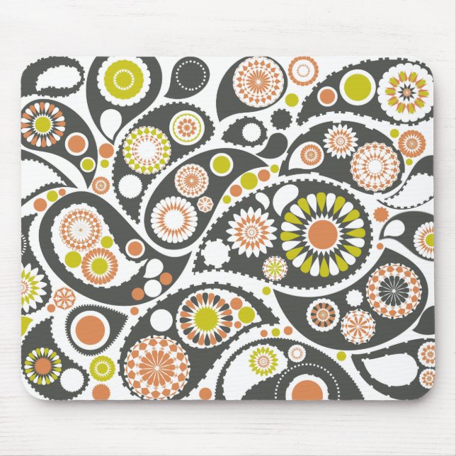 Retro Paisley Pattern Mousepad (Vorne)