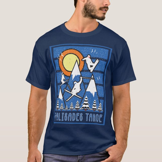 Retro Palisades Tahoe Ski Sunset T-Shirt (Vorderseite)