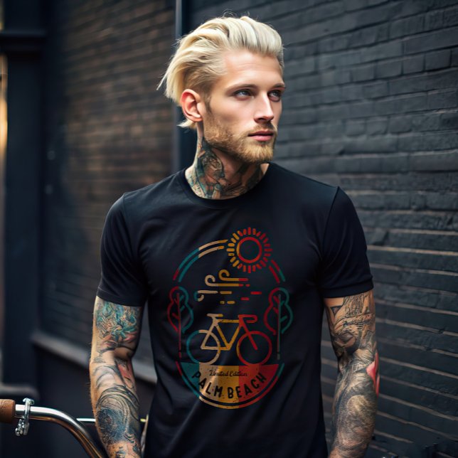 Retro Palm Beach Radweg. T-Shirt (Von Creator hochgeladen)