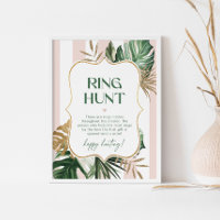 Retro Palm Beach Rosa Ring Jagd Brautparty Spiel