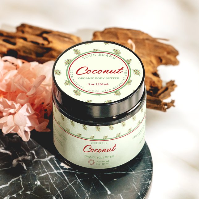 Retro Palm Blätter Retro Circle Cosmetics JAR Labe Runder Aufkleber (Von Creator hochgeladen)