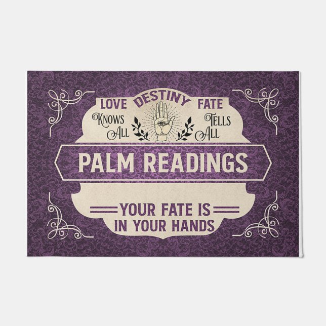 Retro Palm Reading Doormat, Tarot Reader Fußmatte (Vorderseite)