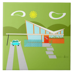 Retro Palm- Springhaus-Keramik-Fliese Fliese