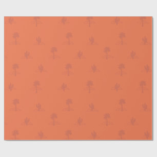 Retro Palm Springs Cactus in Earthy Colors Geschenkpapier