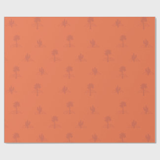 Retro Palm Springs Cactus in Earthy Colours  Geschenkpapier