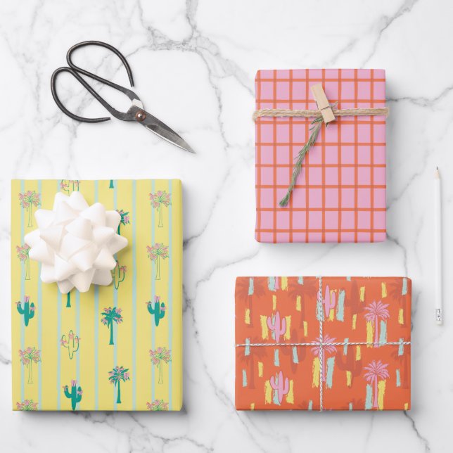 Retro Palm Springs Geschenkpapier-Set 4  Geschenkpapier Set (Vorderseite)